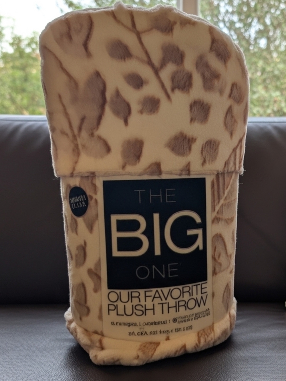 The Big One Plush Throw - Cream with Taupe 60" X 72" Super Soft!